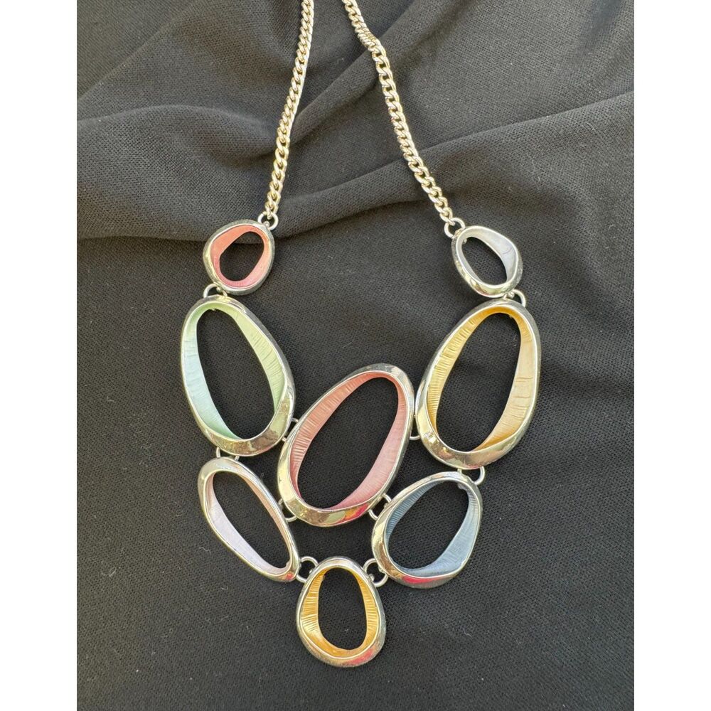 Pastel Color Oval Link Necklace
